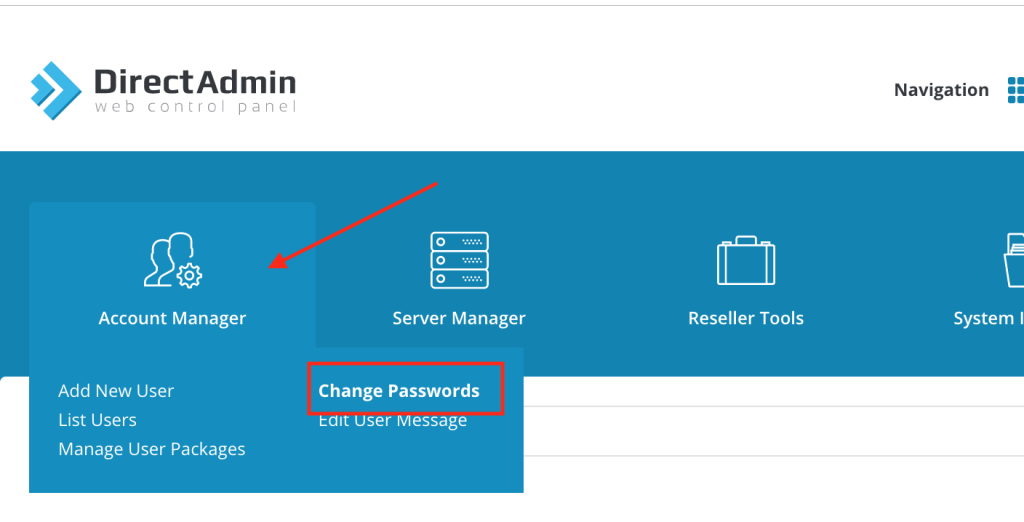 نحوه تغییر پسورد پنل دایرکت ادمین